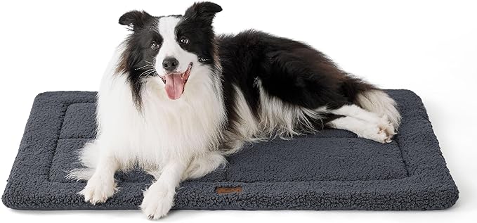 Bedsure Washable Dog Bed for Large Dogs, Soft Foam Floor Pet Mat, Lightweight Travel Flat Puppy Mattress for Indoor Pet