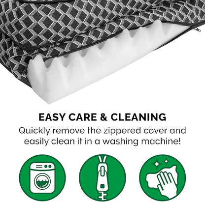 Furhaven Orthopedic Dog Bed for Medium/Small Dogs w/ Removable Bolsters & Washable Cover, For Dogs Up to 35 lbs - Plush & Woven Decor Comfy Couch Sofa - Diamond Gray, Medium