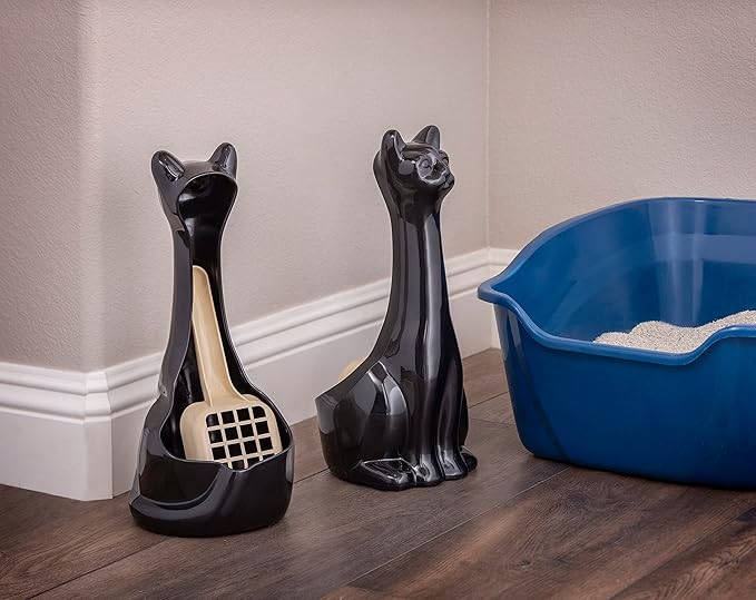 Scoopy Cat Litter Scoop and Holder - Black
