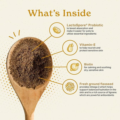 The Missing Link Skin & Coat + Probiotics Supplement 5lb Bag - Powerful Superfood Powder for Dogs Supports Healthy Skin & Glossy Coat, Promotes Hair Growth