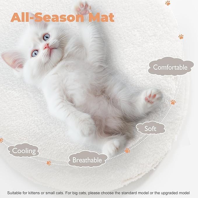 Modern Cat Tree, Wood Cat Tree Tower for Small Cats, Luxury Cat Condo with Scratching Posts and Flower Platforms, Cat Furniture by Easyego, (White)