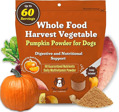 Natural Dog Company Pumpkin Digestive Support Granules Dog Food Topper - Fiber-Rich, Nutrient-Dense Superfood Blend for Gut Health, Holistic Care, Prebiotics