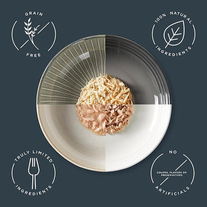 Reveal Natural Wet Cat Food, 18 Count, Grain Free, Limited Ingredient Cat Food Cups, Tuna with Shrimp in Broth, 2.12 oz Easy Peel Cups