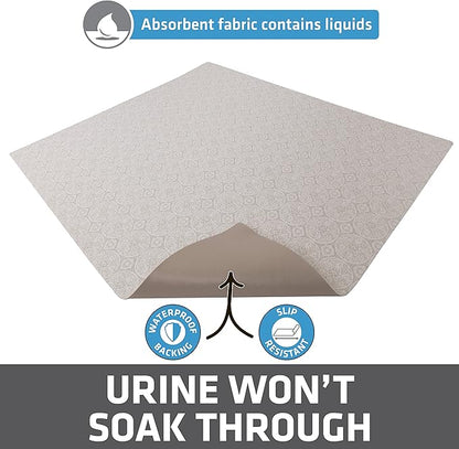 Drymate XL Original Cat Litter Mat, Contains Mess from Box, Protects Floors, Urine-Proof, Machine Washable, Soft on Kitty Paws, Absorbent, Waterproof (USA Made, Recycled Content) (29”x36”)(Tan Global)