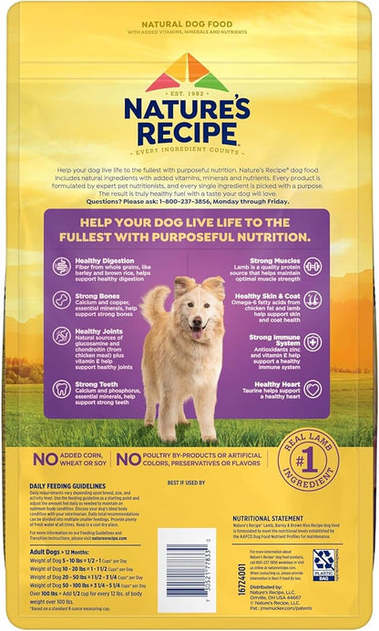 Nature′s Recipe Lamb, Barley & Brown Rice Recipe Dry Dog Food, 4 lb. Bag