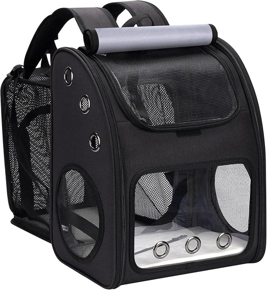 Cat Carrier Backpack, Expandable Cat Backpack for Cats, Dogs and Small Animals, Portable Pet Carrier Backpack, Super Ventilated Design, Airline Approved, Ideal for Traveling/Hiking/Camping