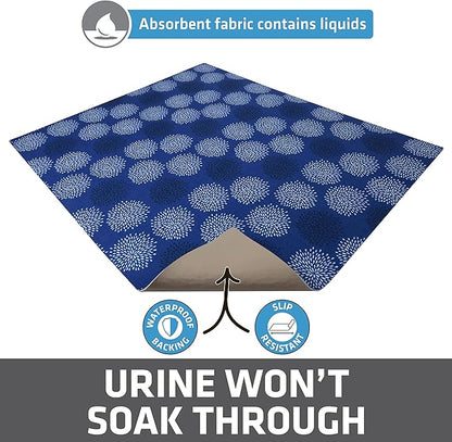 Drymate XL Original Cat Litter Mat, Contains Mess from Box, Protects Floors, Urine-Proof, Machine Washable, Soft on Kitty Paws, Absorbent, Waterproof (USA Made, Recycled Content) (29”x36”)(Good Blue)