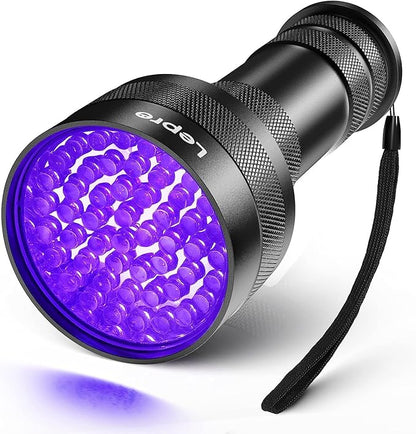 Lepro 51 LEDs UV Light Handheld Blacklight, UV Flashlight Black Light, 395nm Detector for Pet Urine, Stains, Bed Bug and Scorpions, Battery Not Included