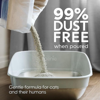 Litter Genie Light Unscented Clumping Cat Litter, 18.5 lbs | Lightweight 20% Lighter Natural Clay | Fast-Clumping, Odor Control, Dust-Free