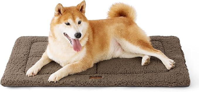 Bedsure Washable Dog Crate Bed for Large Dogs, Soft Foam Floor Pet Mat, Versatile Lightweight Pet Crate Pad for Cages