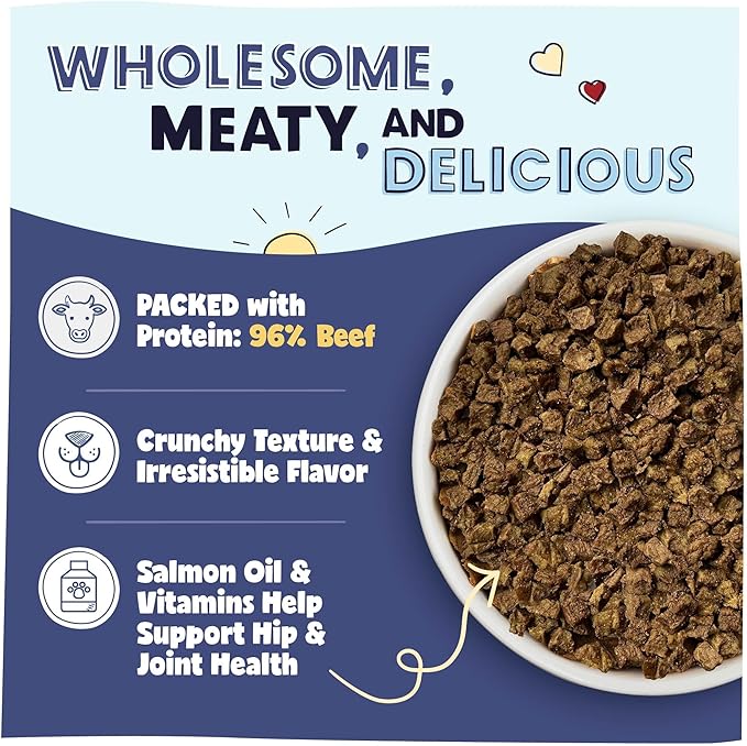 Pawstruck Air Dried Dog Food with Real Beef, Grain Free, Made in USA, Non-GMO, Vet Recommended, High Protein Limited Ingredient Full-Feed, All Breeds & Ages, 2.5oz Trial Bag