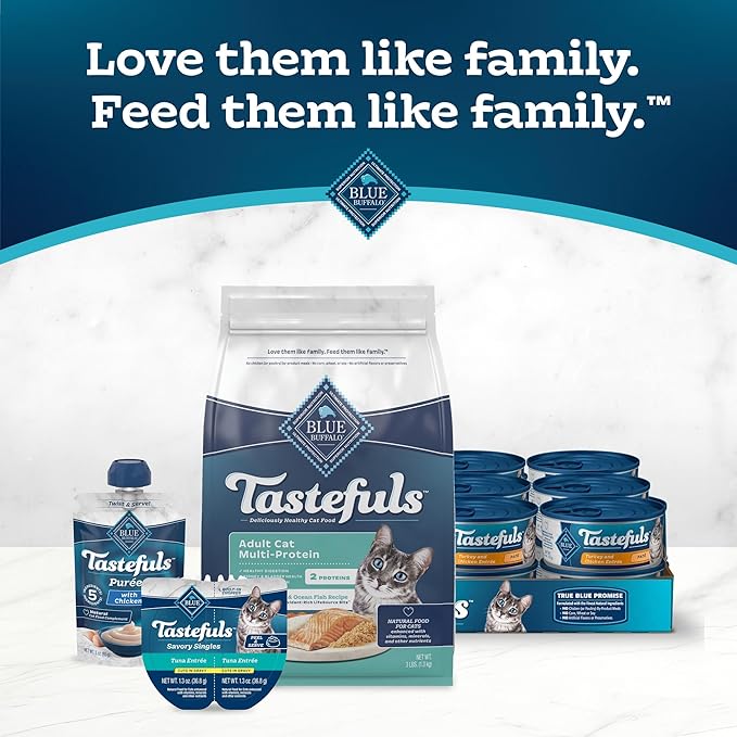 Blue Buffalo Tastefuls Adult Cat Dry Food, Multi-Protein Salmon & Ocean Fish Recipe, 7-lb. Bag