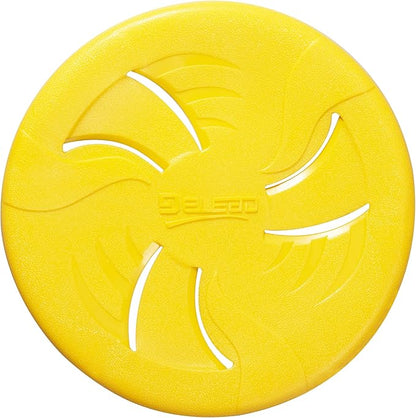 Indestructible Flying Discs, Interactive Dog Toy, Soft Lightweight Fetch Toys for Medium Large Dogs, Floats in Water & Safe on Teeth, 9 inch(Large, Yellow)