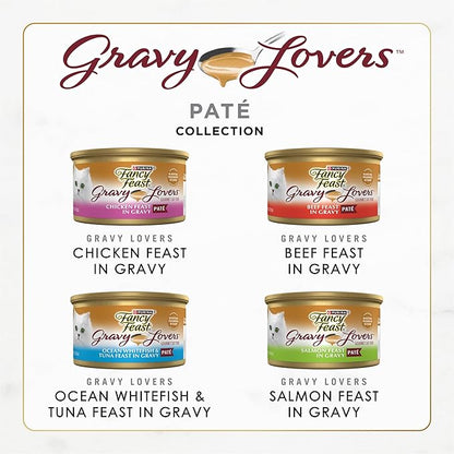 Purina Fancy Feast Gravy Lovers Variety Pack Feast Pate in Wet Cat Food Gravy - (Pack of 1) 4.5 lb. Boxes