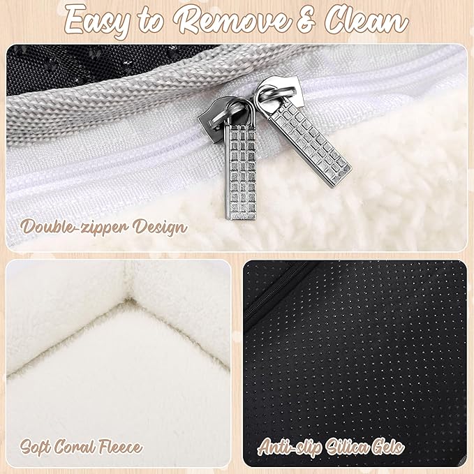 MCEAST Cat Window Perch with Cushion Bed Fluffy Blanket 4 Strong Suction Cups Hanging Window Shelf Easy to Install Solid Window Hammock for Small Medium Indoor Cats, Natural Wood Color