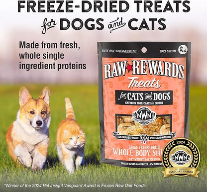 Northwest Naturals Raw Rewards Freeze-Dried Shrimp Treats for Dogs and Cats - Bite-Sized Pieces - Healthy, 1 Ingredient, Human Grade Ingredients, All Natural, Proudly Made in USA, 1 Oz (Pack of 3)