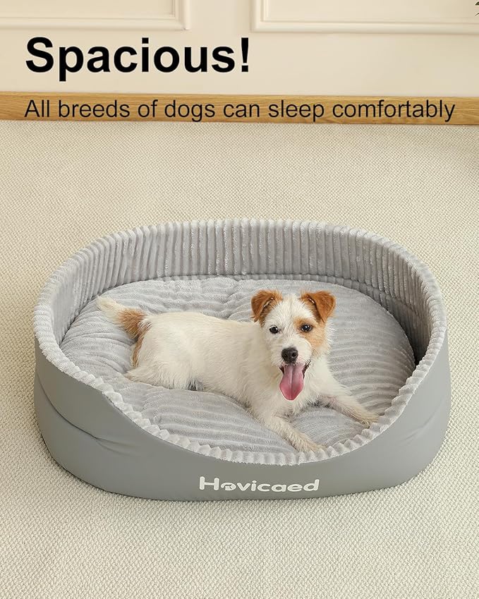 Hovicaed Dog Beds for Small Dogs, Waterproof Pet Bed with Durable Comfy Mat, Non-Slip Bottom Large Couch Bed, Indoor Dog Pillow House, Puppy Dogs Breed L