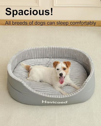 Hovicaed Dog Beds for Small Dogs, Waterproof Pet Bed with Durable Comfy Mat, Non-Slip Bottom Large Couch Bed, Indoor Dog Pillow House, Puppy Dogs Breed L