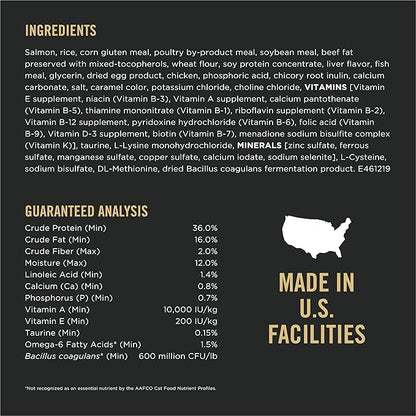 Purina Pro Plan High Protein Cat Food With Probiotics for Cats, Salmon and Rice Formula - 7 lb. Bag