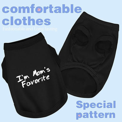 Cozy Sleeveless Canine Wear Dog Clothes, Soft, Lightweight, and Breathable Cotton Dog Shirt with I'm Mom's Favorite Print.Vest Tank Top Ideal for Small, Medium, and Large Breeds Rose Red XS