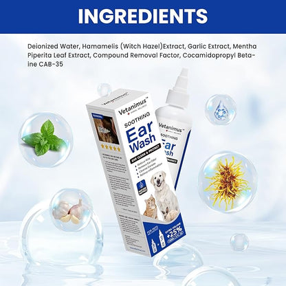Ear Wash 150ml/5 fl.oz for Dogs, Cats and Livestock Ear Clean and Protect 1 Bottle