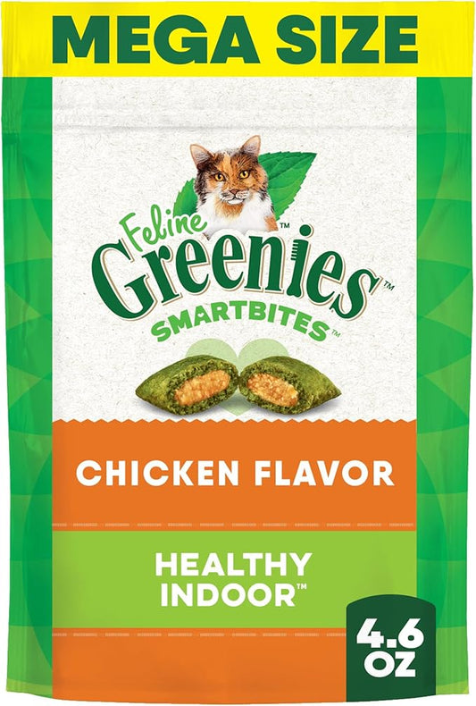 Greenies Feline Smartbites Healthy Indoor Cat Treats, Chicken Flavor, 4.6 oz. Pack