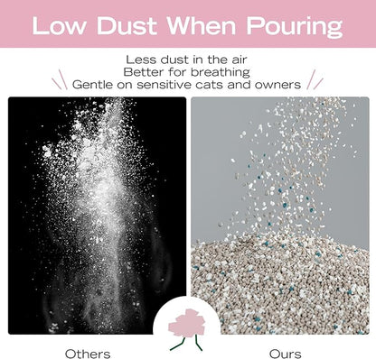 Bentonite Mix Cat Litter, Strong Clumping Litter, Odor Control, Easy Scooping, Clumps Lift Cleanly, Low Dust, Corn & Cassava Litter, 5.5 LB x 3 Bags