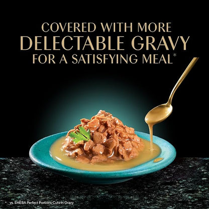 Sheba Gravy Indulgence Adult Wet Cat Food Chicken Entree in Extra Gravy, 2.6 oz. Twin-Pack Trays (24 Count, 48 Servings)