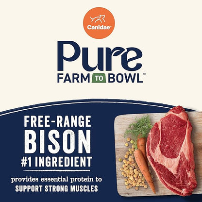 Canidae Pure Farm to Bowl Free-Range Bison, Lentil & Carrot, Adult, Grain-Free Dry Dog Food, 4lb