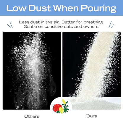 Natural Cat Litter Unscented, 100% Plant-Based, Strong Clumping Litter, Easy Scooping, Clumps Lift Cleanly, Chemical-Free, Low Dust, Corn & Cassava Litter, 16.5 LB (5.5 LB x 3 Bags)