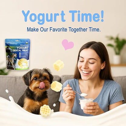 KI-You Mongolian Yogurt for Dogs – Probiotic & Prebiotic Rich for Gut Health, Soft Honeycomb Shape for Gentle Dental Care, for Sensitive Gums (Treat - Small Type)