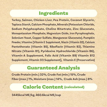 Afreschi Air-Dried Dog Food Turkey & Salmon Recipe 2.2 lb, All-Natural, Complete & Balanced, Grain-Free, High-Protein, Limited Ingredients
