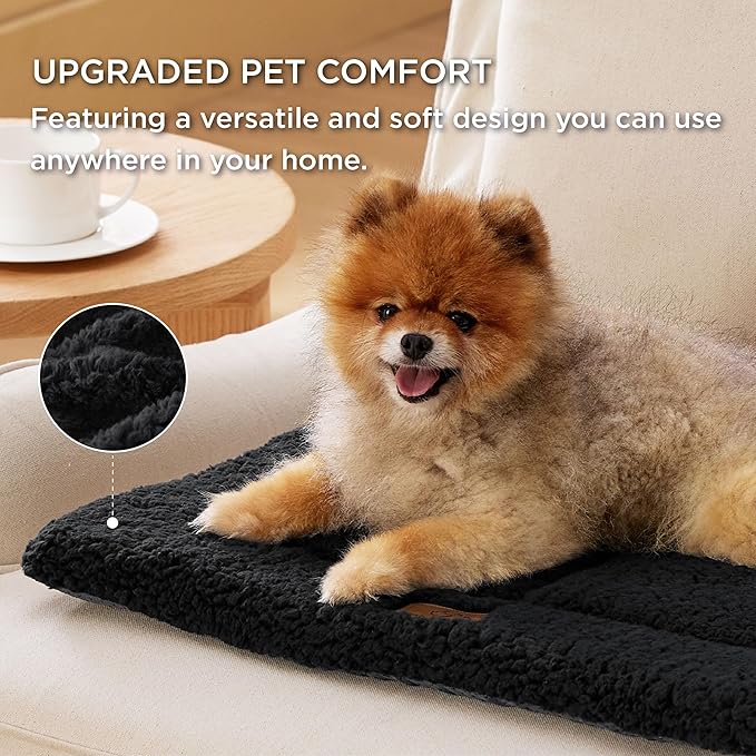 Bedsure Washable Dog Crate Bed for Medium Dogs, Soft Foam Floor Pet Mat, Versatile Lightweight Pet Crate Pad for Kennel