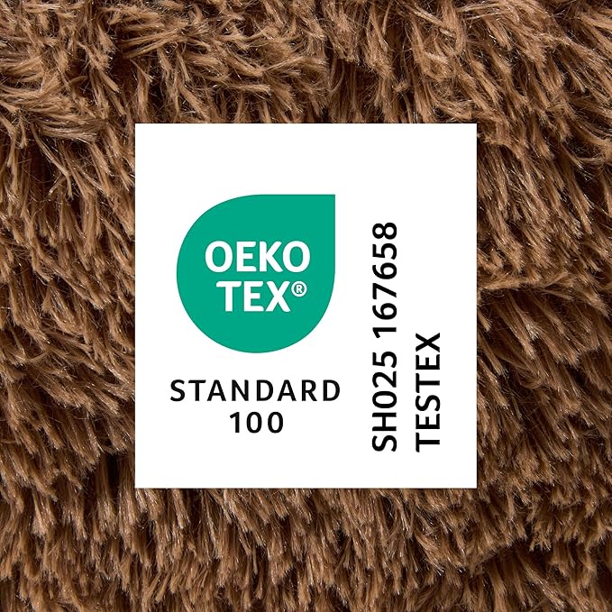 Town & Country Luxe CuddleTown Fuzzy Solid Donut Pet Bed, Soft, Cozy & Calming, Non-Slip Bottom, 100% Machine Washable, Brown, XS 19"x19"x7" Round