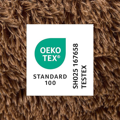 Town & Country Luxe CuddleTown Fuzzy Solid Donut Pet Bed, Soft, Cozy & Calming, Non-Slip Bottom, 100% Machine Washable, Brown, XS 19"x19"x7" Round