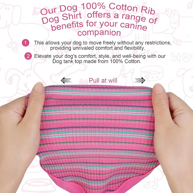 Elevate Your Pet's Comfort and Fashion: Premium 100% Cotton Rib Dog Shirt Vest for Small Breeds Like Chihuahuas, Yorkies, and Puppies .Year-Round Style with Tank-Style Puppy Attire Purple XX-Small