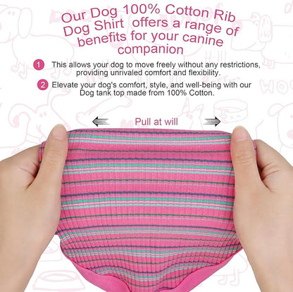 Elevate Your Pet's Comfort and Fashion: Premium 100% Cotton Rib Dog Shirt Vest for Small Breeds Like Chihuahuas, Yorkies, and Puppies .Year-Round Style with Tank-Style Puppy Attire Purple XX-Small