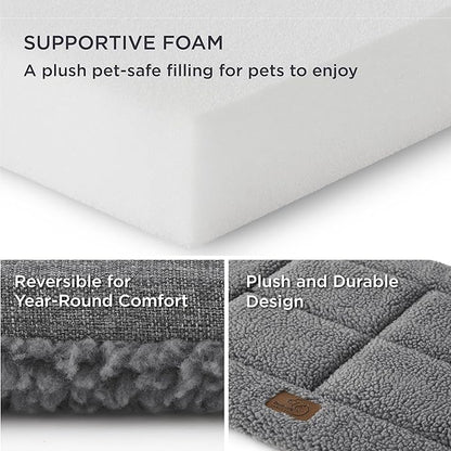 Bedsure Washable Dog Bed for Large Dogs, Soft Foam Floor Pet Mat, Lightweight Travel Flat Puppy Mattress for Indoor Pet