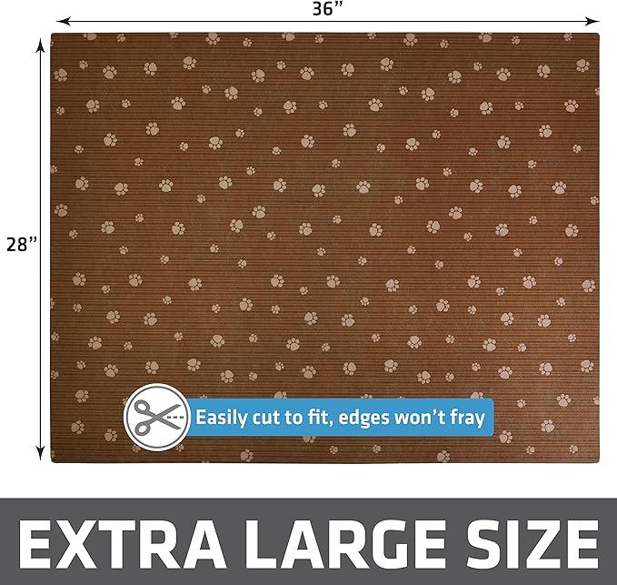 Drymate XL Original Cat Litter Mat, Contains Mess from Box, Protects Floors, Urine-Proof, Machine Washable, Soft on Kitty Paws, Absorbent, Waterproof (USA Made, Recycled Content)(28”x36”)(BrownTanPaw)