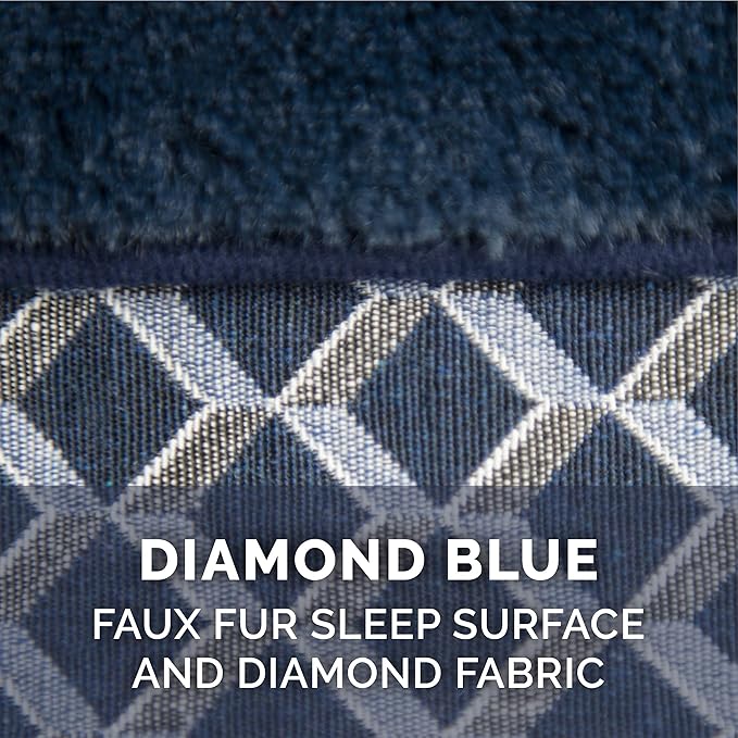 Furhaven Orthopedic Dog Bed for Large Dogs w/ Removable Bolsters & Washable Cover, For Dogs Up to 125 lbs - Plush & Woven Decor Comfy Couch Sofa - Diamond Blue, Jumbo Plus/XXL