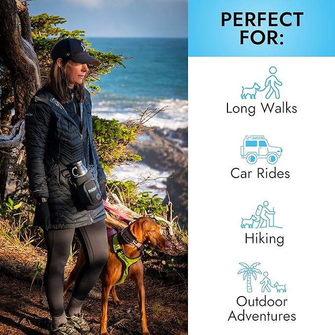 Hydropet Portable Dog Water Bottle (64 oz) - Insulated Dogs & Cats Travel Bottles, Stainless Steel - Detachable Dog Food Bowl and Water Bowl - Great for Daily Walks - Puppy Essentials & Accessories