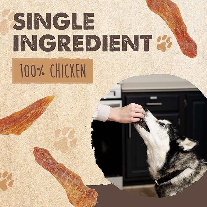 Mighty Paw Naturals Chicken Jerky Dog Treats | Chicken Jerky for Small, Medium and Large Breeds. All Natural Dog Treats. Natural Chews Treat for Large Pets, and Puppies. 14 oz