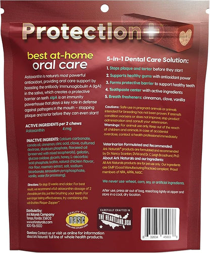Ark Naturals Protection+ Brushless Toothpaste – Large Breeds, 18oz Bag – Dog Dental Chew with Toothpaste Center – Prevent Plaque & Tartar and Freshen Breath with Dental Chews for Dogs