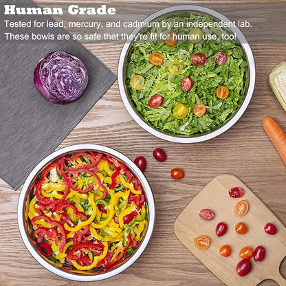 Large Dog Water Bowl 2 Pack, 1.3 Gallons 170oz Stainless Steel Extra Large Dog Food Bowl for Big Giant Dogs, Aqua