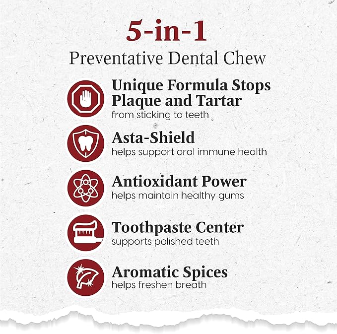 Ark Naturals Protection+ Brushless Toothpaste – Large Breeds, 18oz Bag – Dog Dental Chew with Toothpaste Center – Prevent Plaque & Tartar and Freshen Breath with Dental Chews for Dogs