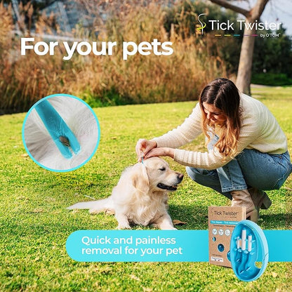 Tick Twister Tick Remover for Dogs and Human - Made in France - Tick Puller for Humans and Dogs - 3 Different Sizes - Dog Tick Removal Tool - Also for All Other Pets - Tick Nipper in