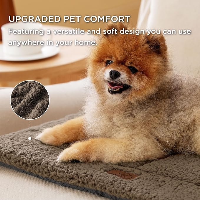 Bedsure Washable Dog Crate Bed for Large Dogs, Soft Foam Floor Pet Mat, Versatile Lightweight Pet Crate Pad for Cages