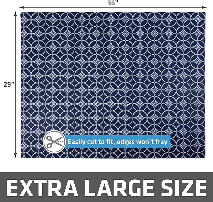 Drymate XL Original Cat Litter Mat, Contains Mess from Box, Protects Floors, Urine-Proof, Machine Washable, Soft on Kitty Paws, Absorbent, Waterproof (USA Made, Recycled Content)(29”x36”)(Indigo Blue)