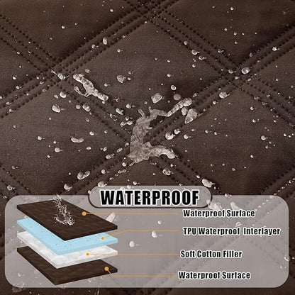 Smiry Waterproof Dog Bed Cover Blanket 40x80, Soft Reversible Pet Blanket, Washable Leakproof Cats Dogs Couch Cover for Sofa, Couch, Furniture, Lattice, Chocolate/Chocolate
