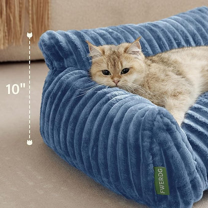 Cute Couch Bed for Pets, Supportive Cat Sofa for Indoor Cats, Medium Dog Sofa Bed for Medium Dogs, Blue, 30 inches